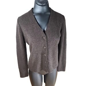 Spirit Of The Andes Cardigan Sweater 100% Baby Alpaca Chocolate Brown Size Small